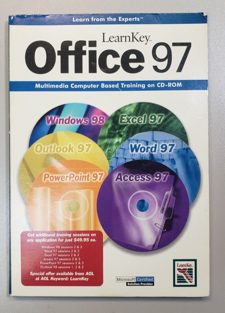 Collectable Item: Learn Key Microsoft Office 97 Training Software 6 CD Set