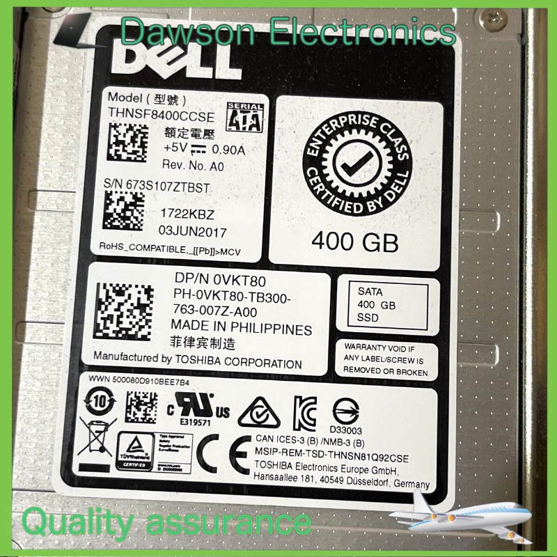 Dell VKT80 0VKT80 400GB 2.5" 6Gb/s SATA SSD Kit for 14/15/16G Servers