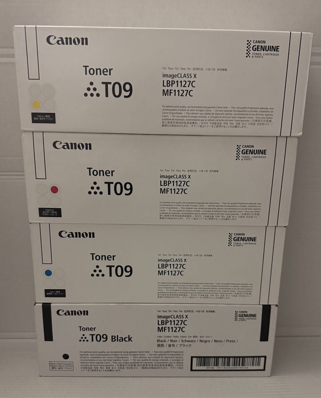 Canon T09 Complete Toner Set Yellow Magenta Cyan Black