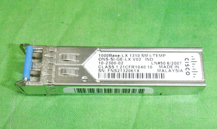 Cisco ONS-SI-GE-LX V02 1000BASE-LX Gigabit Ethernet 1310 SM I-TEMP 10-2300-02