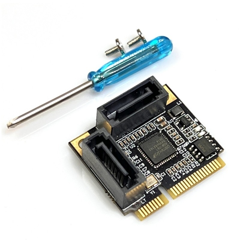 Mini PCIE SATA3.0 Card 2 Port Mini PCIE to SATA3.0 6Gbps Controller ASM1061 Chip