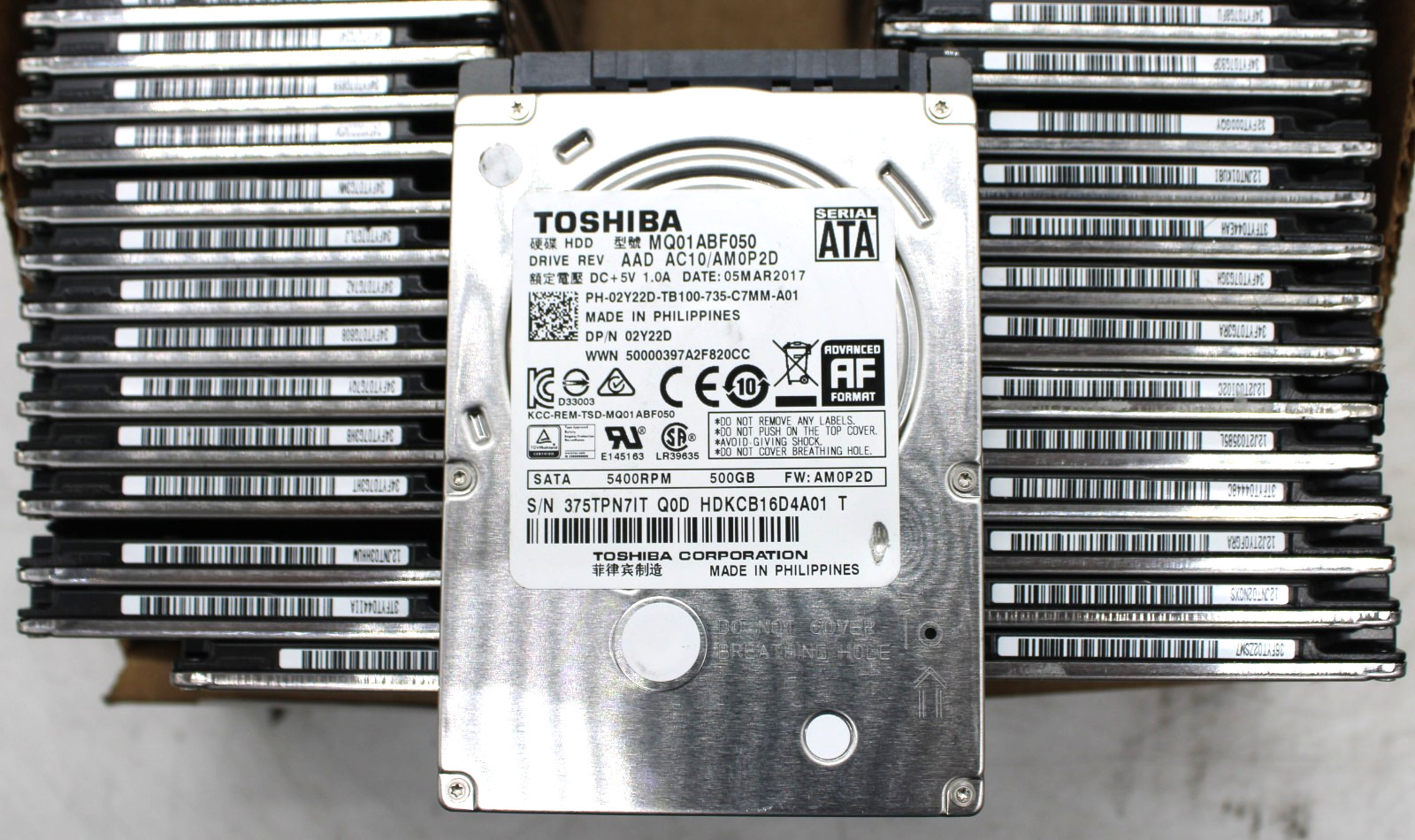 Lot of 84 - Toshiba MQ01ABF050 500GB 2.5" HDD SATA Hard Drive - Tested / Wiped