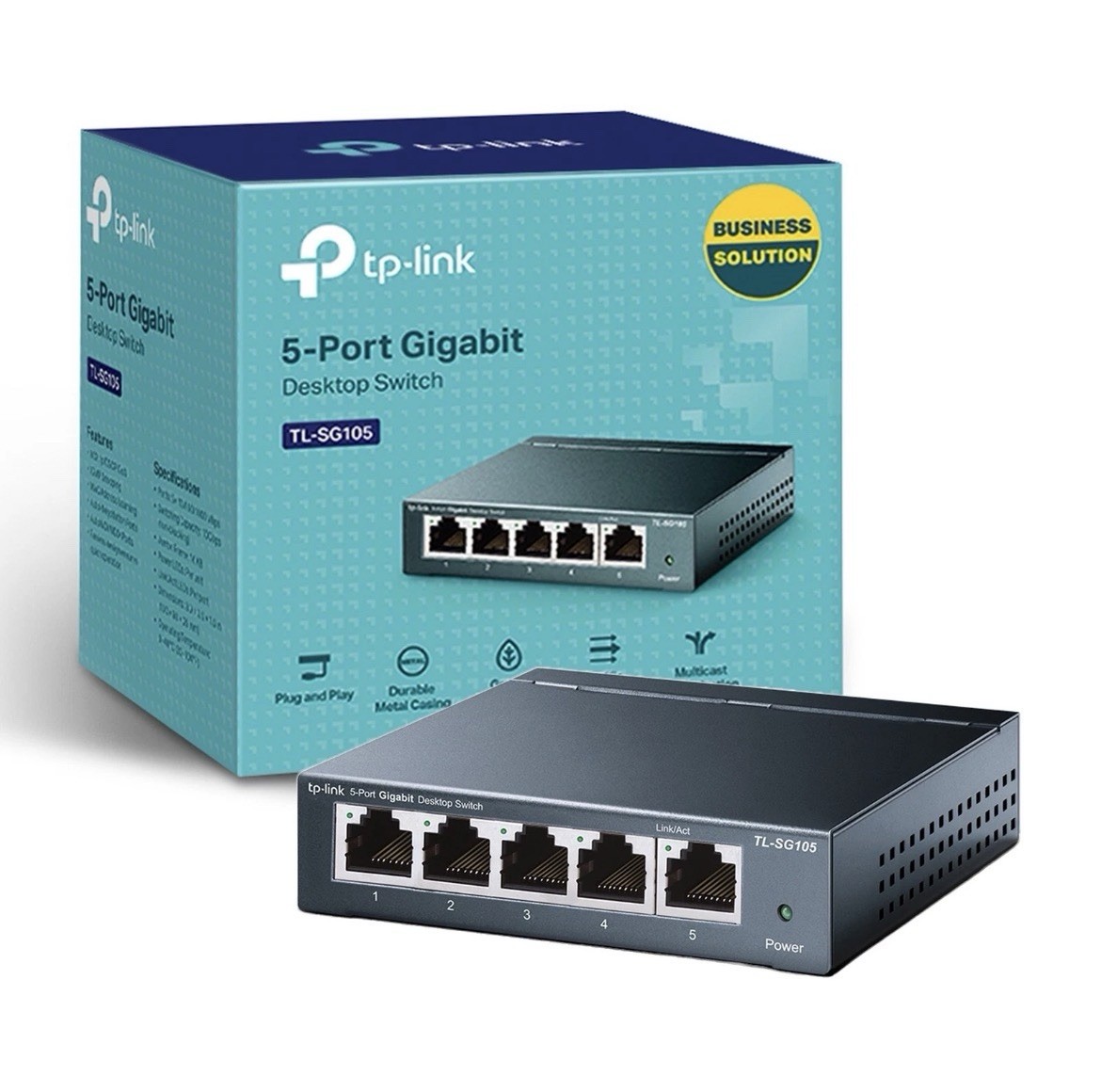 TP-Link TL-SG105 5-Port Gigabit Ethernet Unmanaged Metal Desktop Network Switch