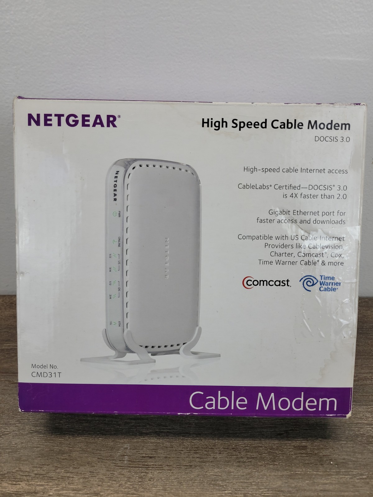 NETGEAR High Speed Cable Modem DOCSIS 3 CMD31T-100NAS 153.6 Mbps