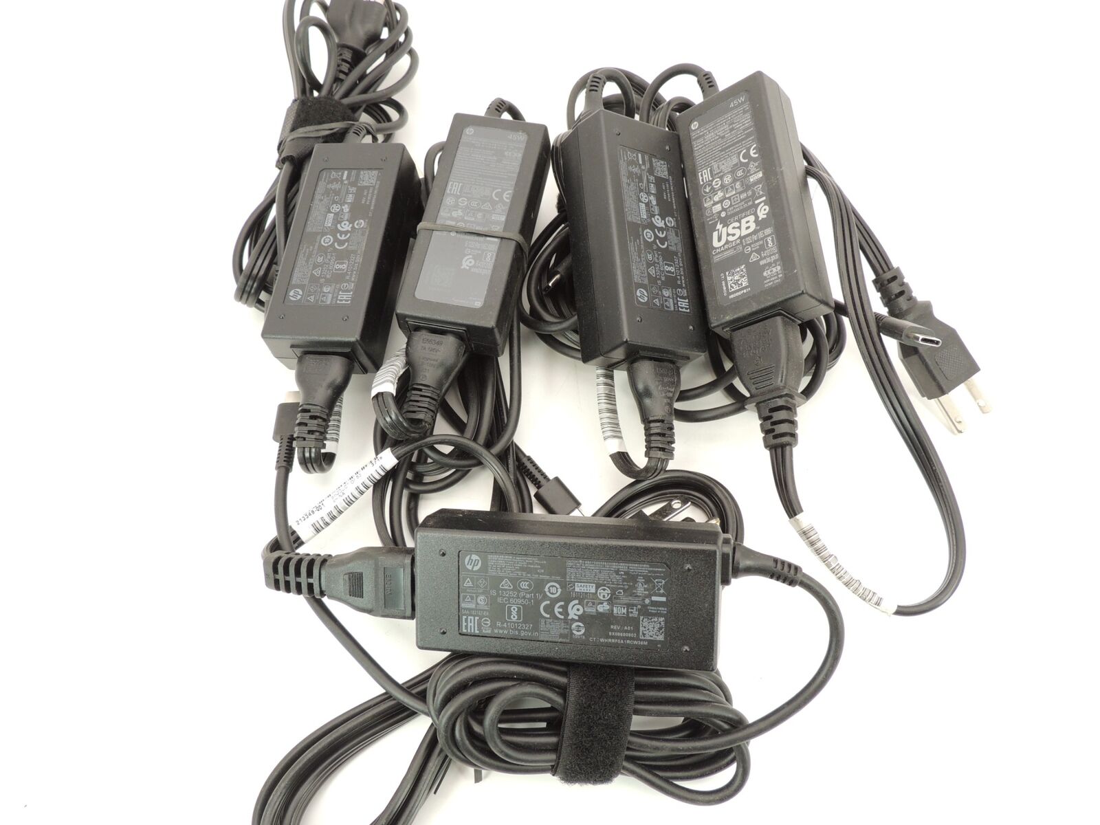 Lot of 5 Genuine HP 45W USB-C Type C Charger Power Adapter Power Supply TPN-DA15