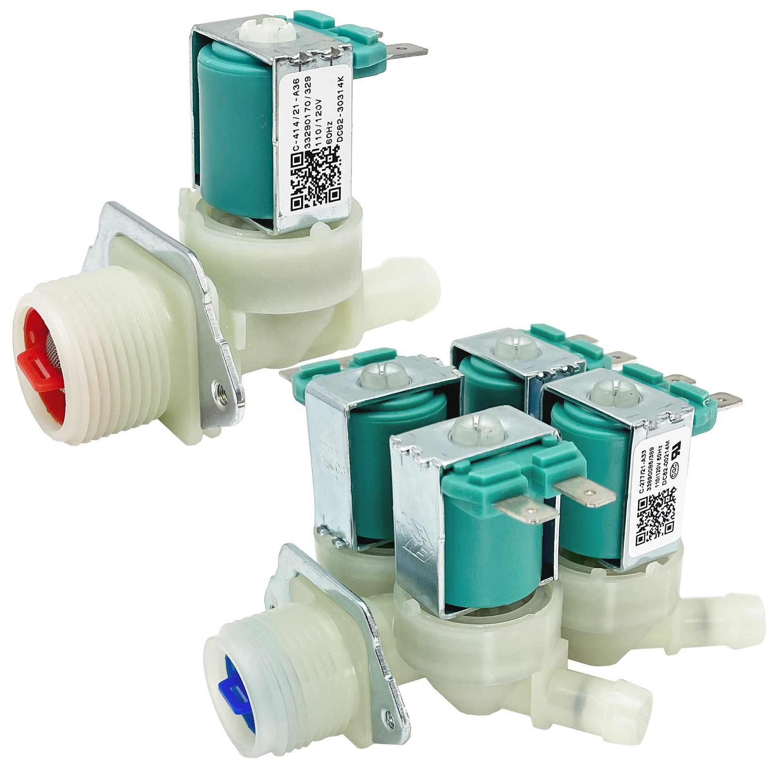 DC62-00214M DC62-30314K Washer Cold&Hot Water Inlet Solenoid Valve Set Packag...