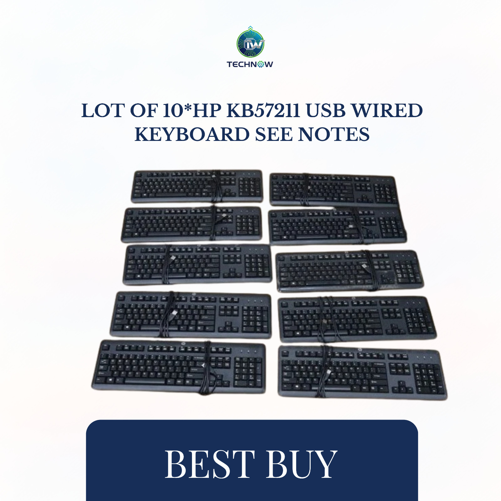 Lot of 10*HP KB57211 USB Wired Keyboard SEE NOTES