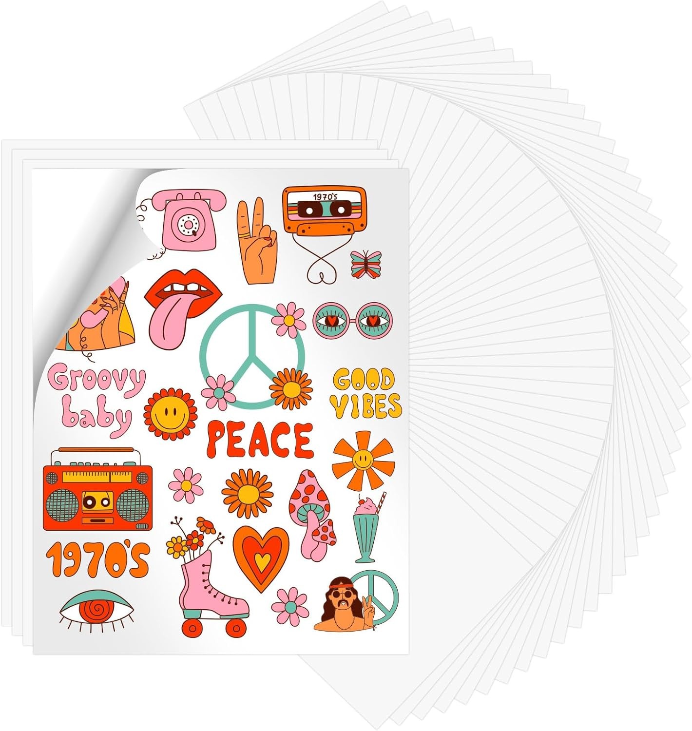 Glossy White Printable Vinyl Sticker Paper 20-100 Pack for Inkjet Printer 8.5x11