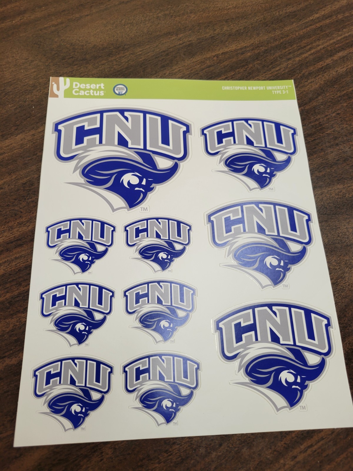 3 Packs Of Christopher Newport Captains Sticker Multipack - College Spirit Set