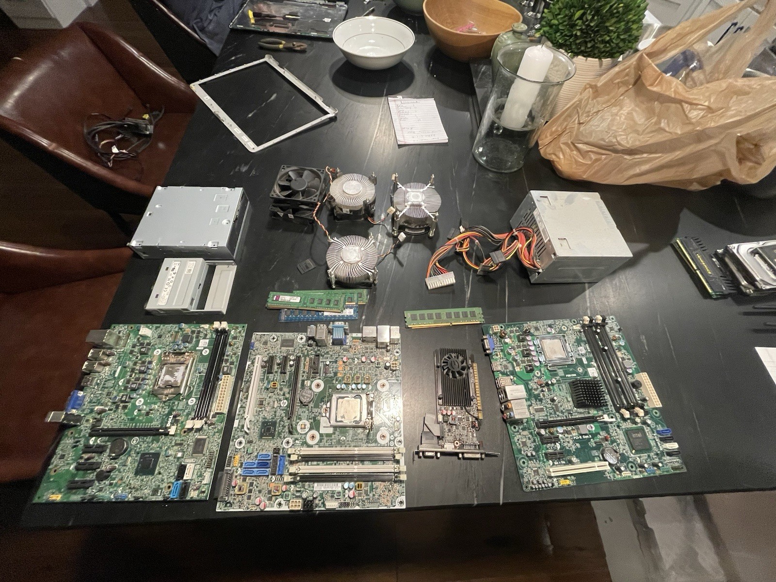 Lot of PC Parts - Motherboards RAM Hard Drives Coolers PCI Form Factor