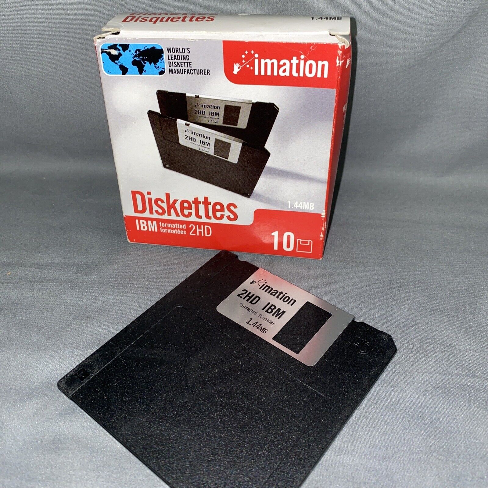 Imation 3.5” Floppy Diskettes  IBM Formatted 1.44MB 2HD Pack Of 9