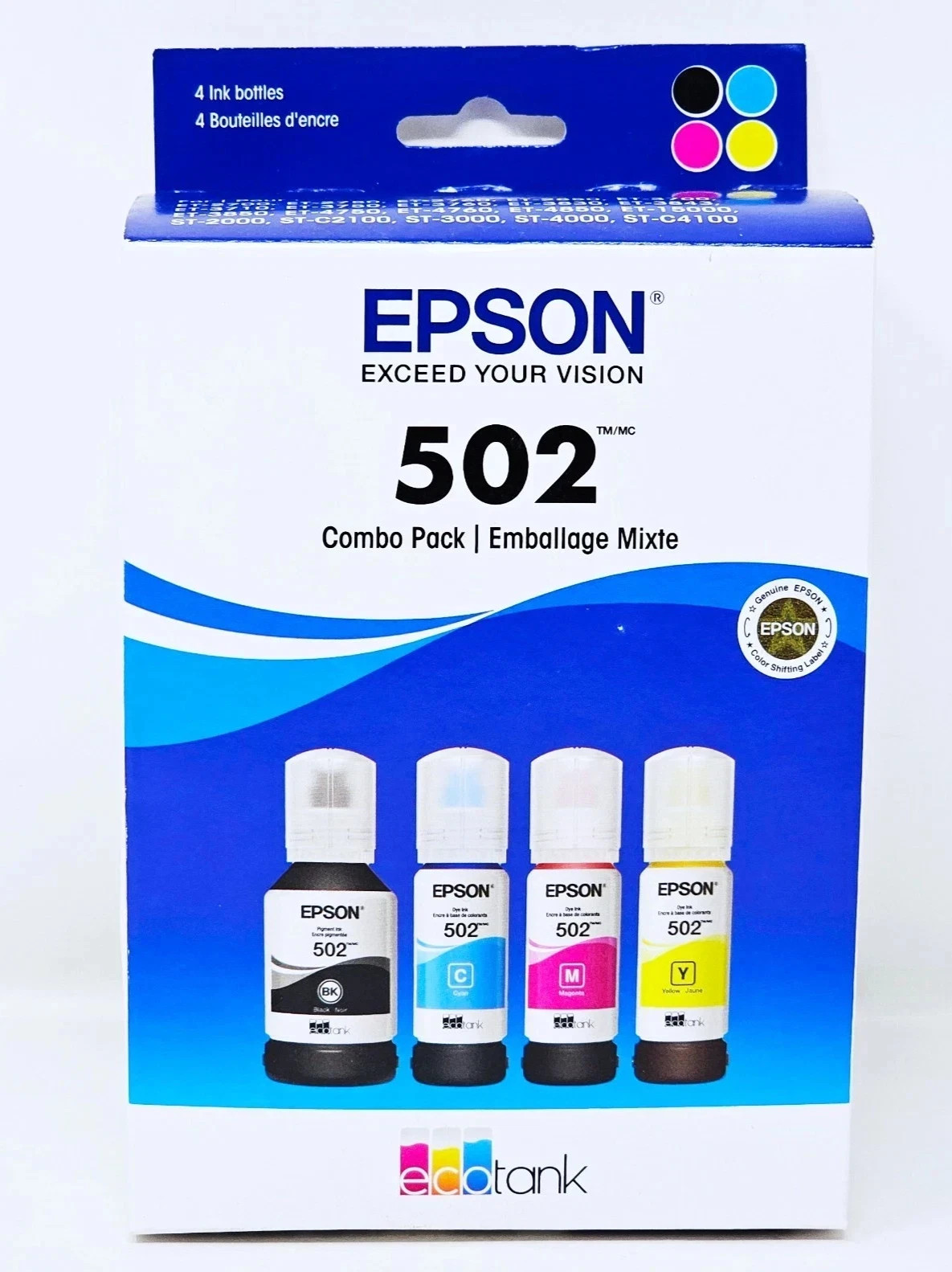 Epson 502 Ink Combo Pack Genuine for ECO-TANK Printers