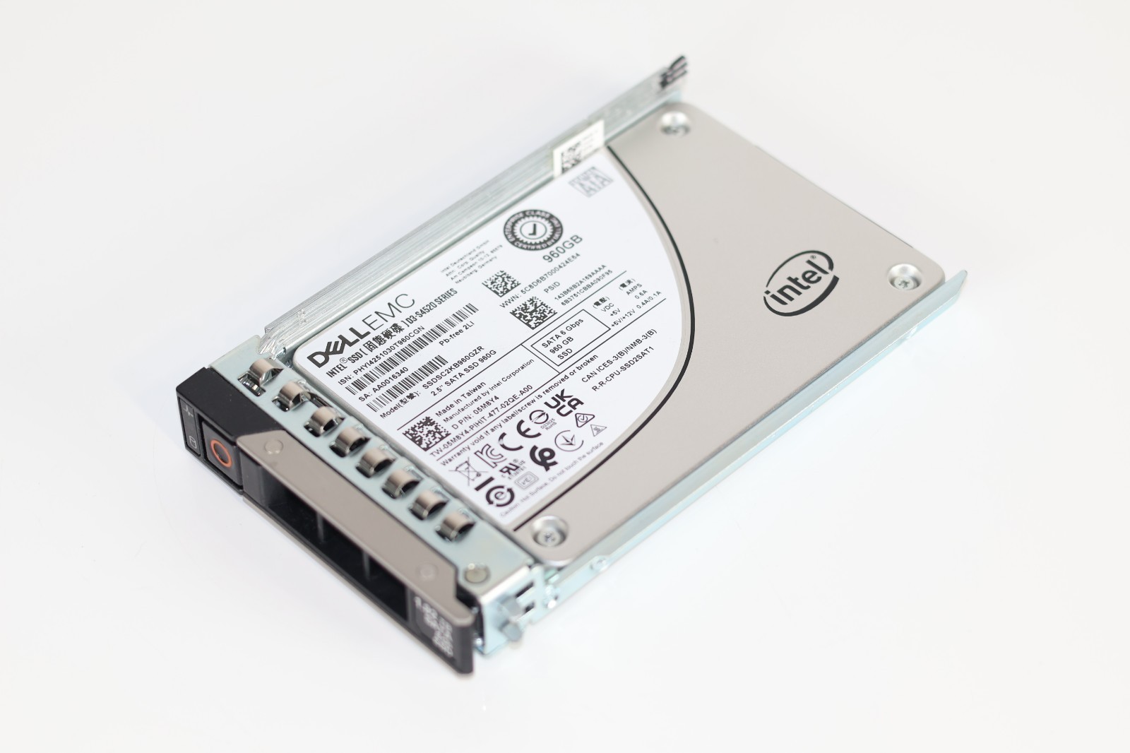 5M8Y4 Dell Intel 960GB SATA 6G TLC 2.5" SSD SSDSC2KB960GZR D3-S4520 05M8Y4 3POHs