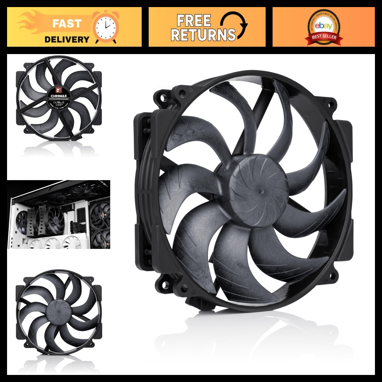 140mm PWM CPU Cooler Upgrade Fan - Noctua NF-A14x25r G2, Quiet & Efficient Cooli