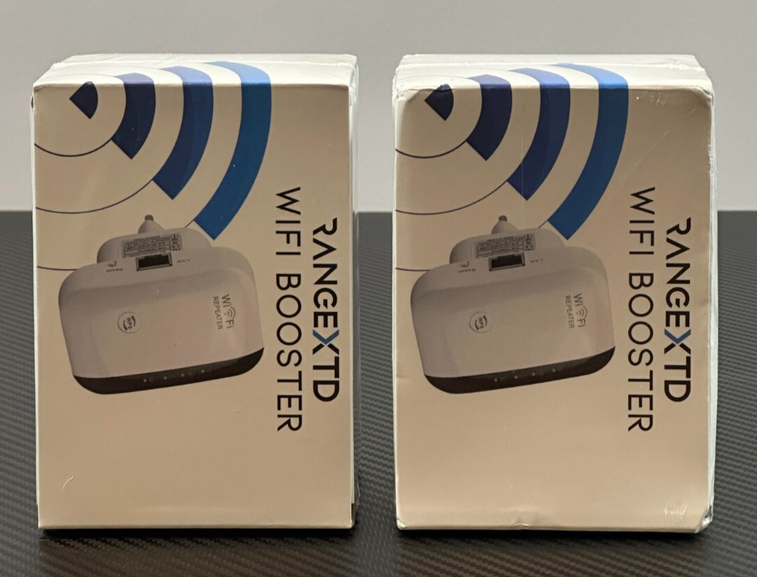 Set of 2 RangeXTD WiFi Booster Signal Extender High-Speed Wireless Repeater