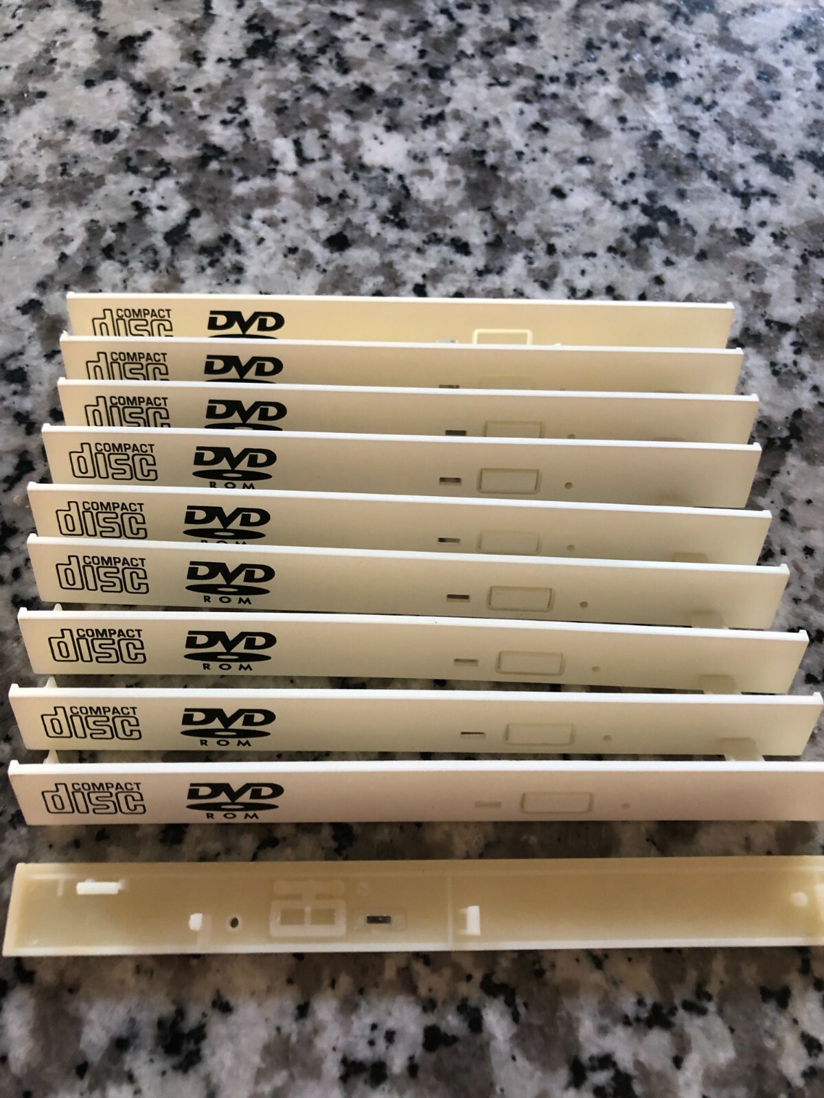 Lot 10 12.7mm White Bezel faceplate for CD/DVD Optical Drive