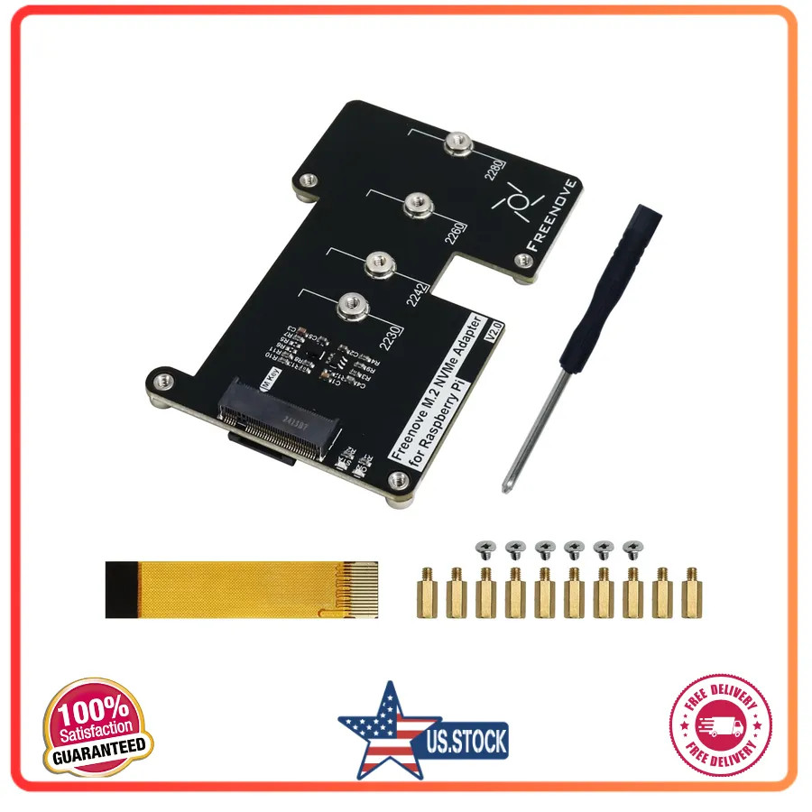Freenove M.2 NVMe Adapter for Raspberry Pi 5 M.2 HAT PCIe 2230 2242 2260 2280