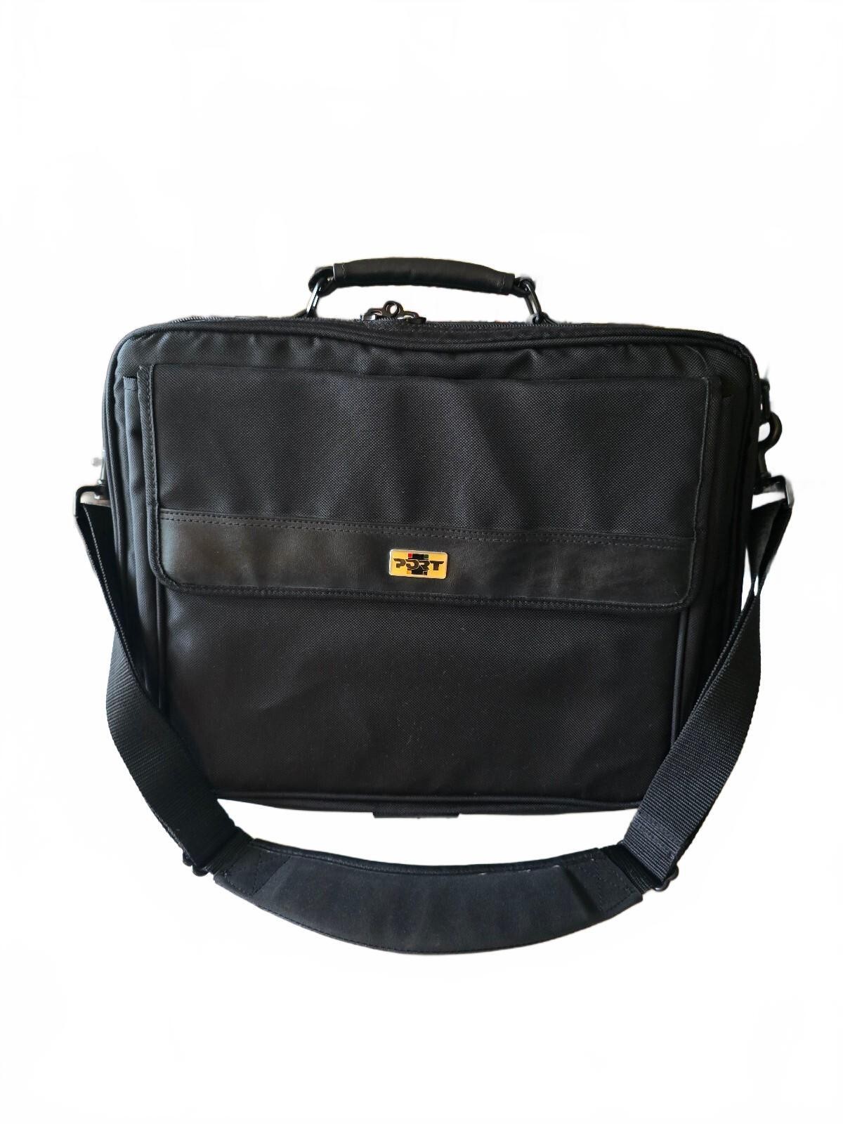 Port Noteworthy Black Executive Laptop Bag Messenger Travel College Study