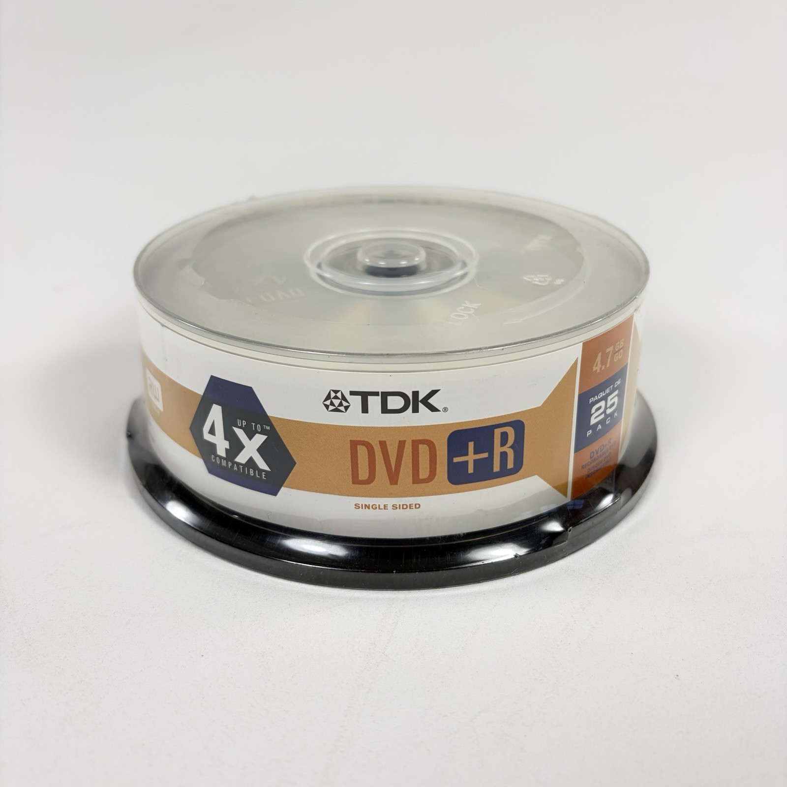 Brand New TDK DVD+R 25 Pack 4.7GB 120 Minutes 8X Factory Sealed 