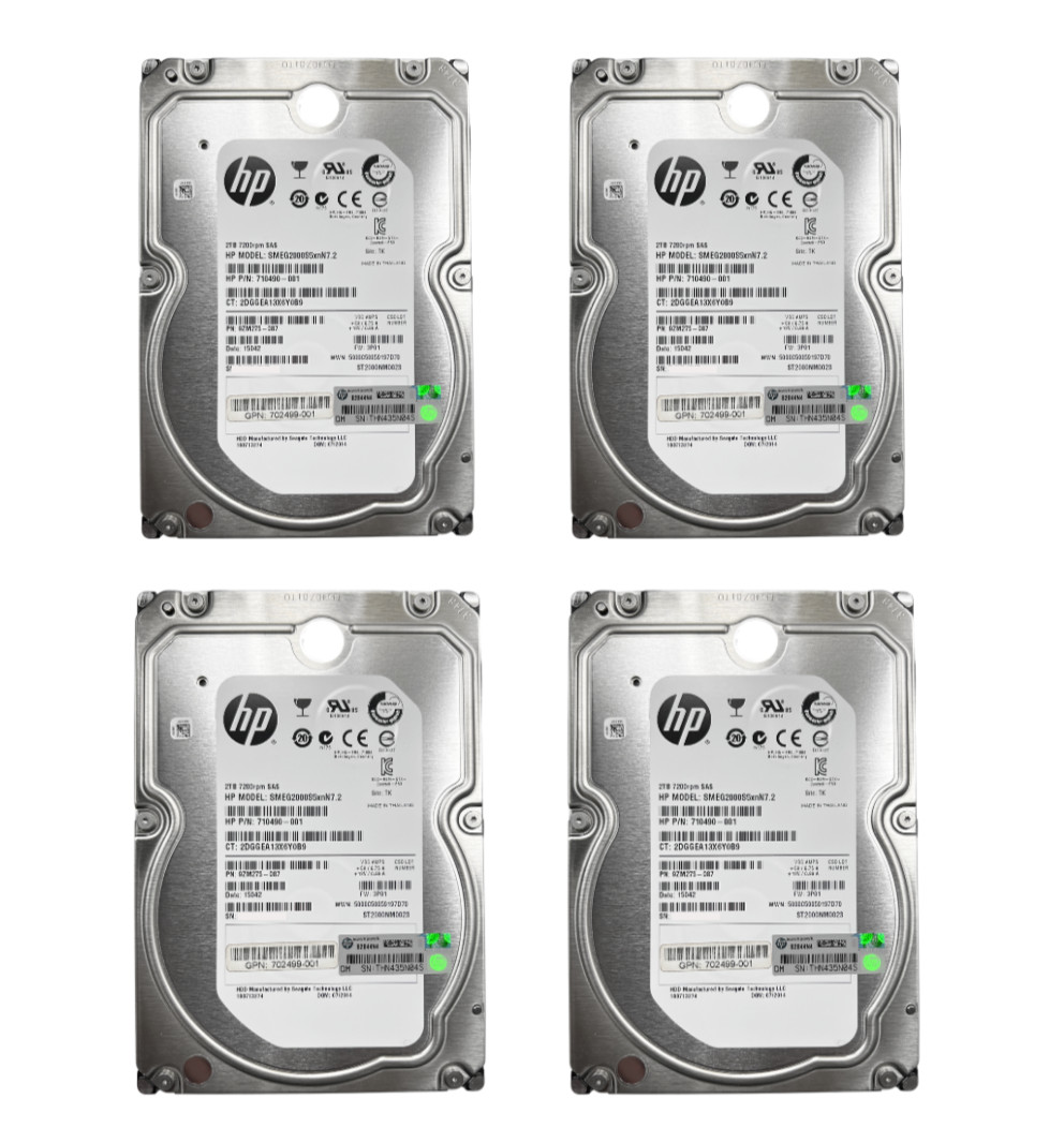 (LOT OF 4) Seagate ST2000NM0023 2TB 3.5" SAS HDD 9ZM275-087 7.2K 6Gb/s (100%)