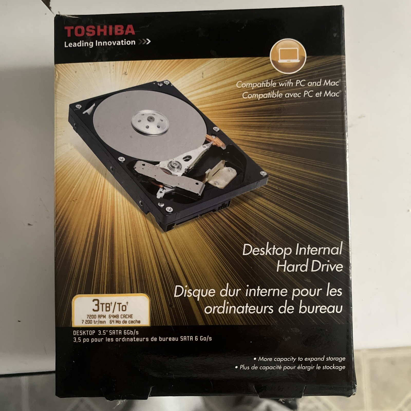 Toshiba PH3300U-1I72 3.5" 3TB 7200RPM Desktop Internal Hard Drive