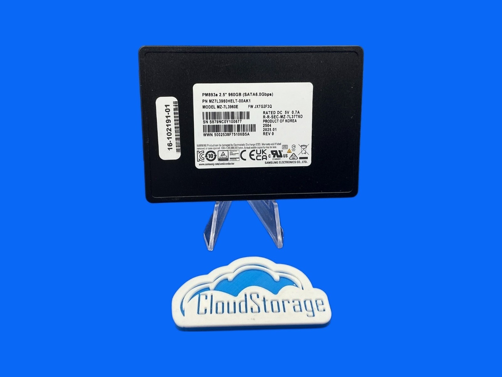 Samsung PM893a MZ-7L3960E 960GB SATA 6Gb/s 2.5" Enterprise SSD 00AK1