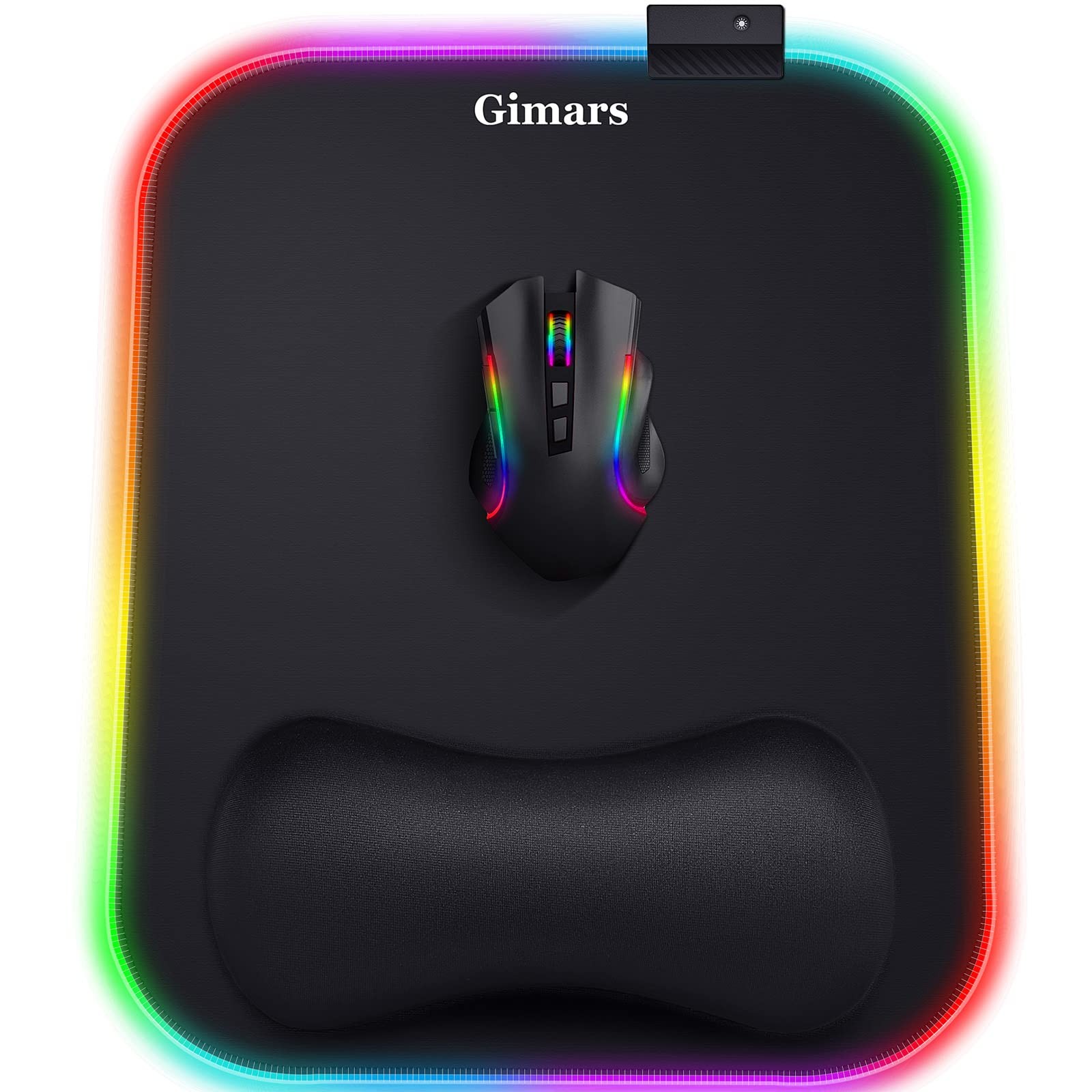 RGB Mouse Pad XL Large Ergonomic Gaming Desk Mat 12x10 Memory Foam Wrist Rest