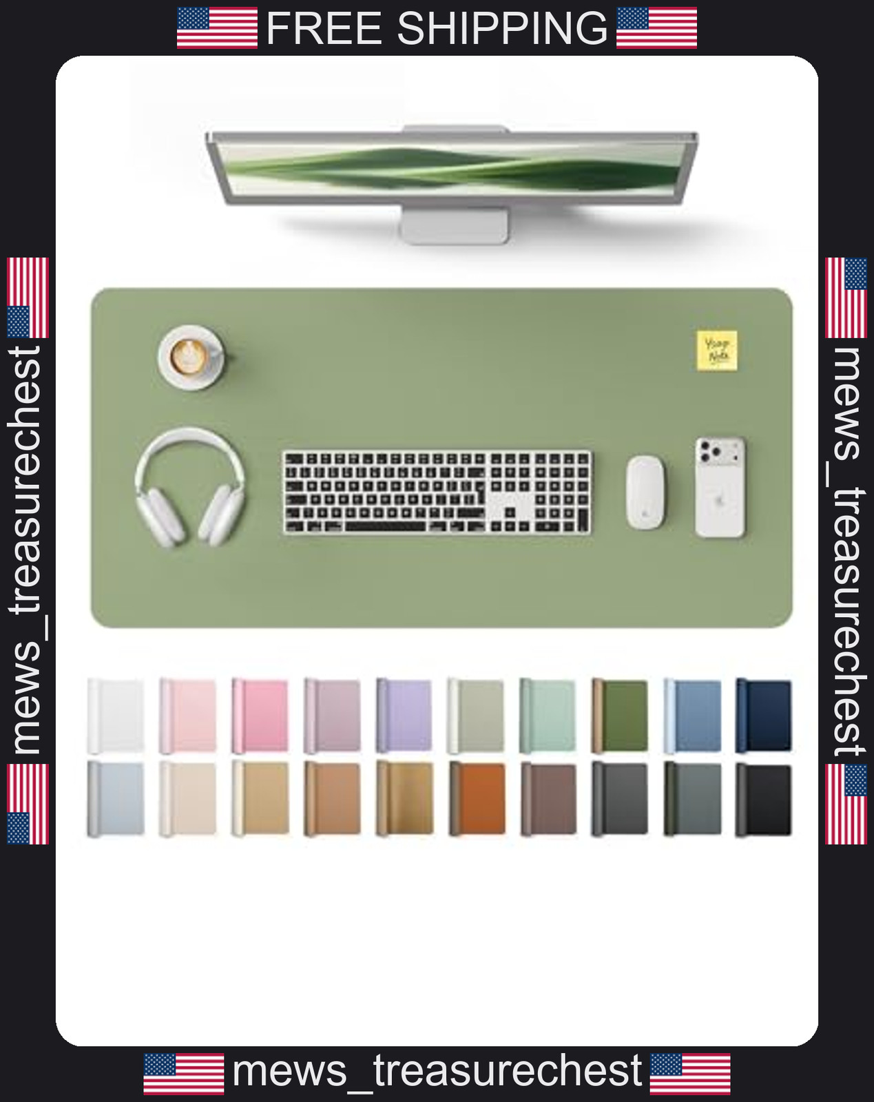 Leather Desk Protector Large Mouse Pad Non-Slip Waterproof Office Mat