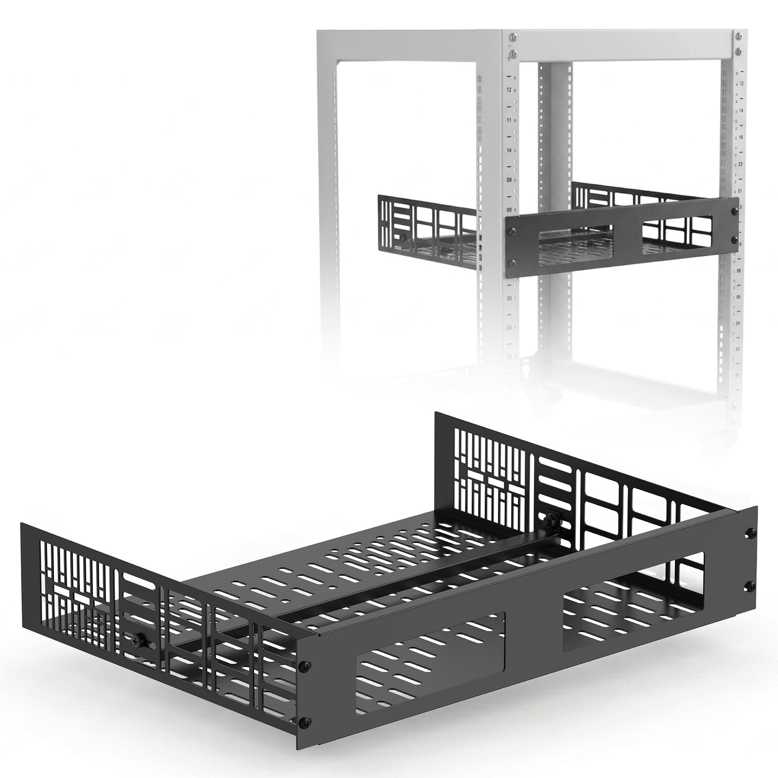 2U Rack Shelf for WiiM Amp, Amp Pro, Vibelink Amp