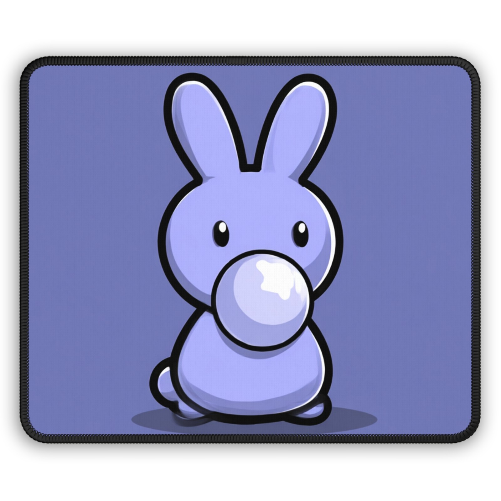 Purple Bubblegum Bunny Gaming Mouse Pad | Cute Cartoon Rabbit