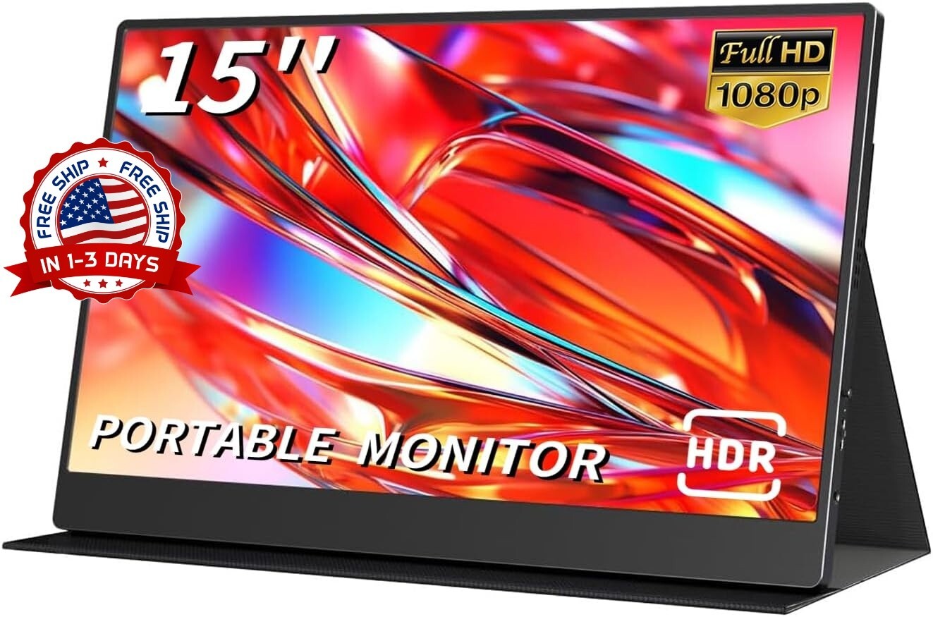 Monitor portátil para computadora extensor de segunda pantalla con soporte NUEVO
