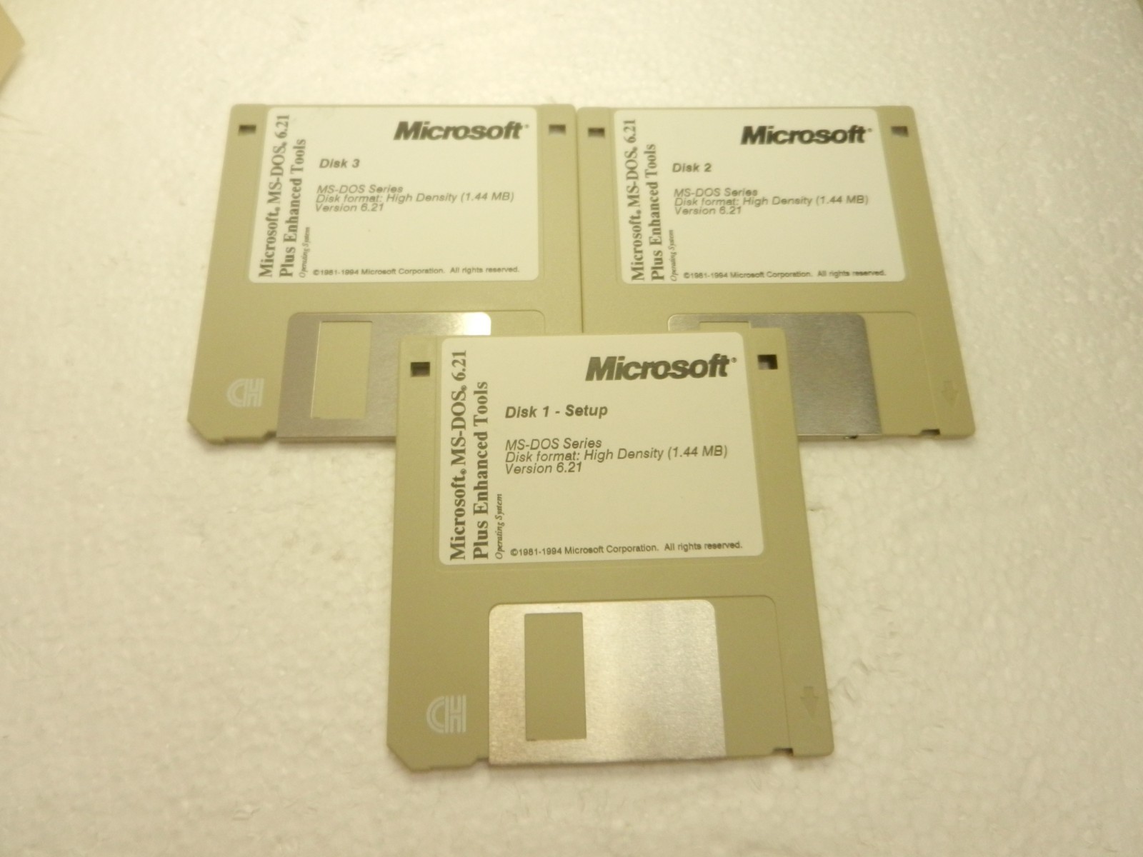 Microsoft MS-DOS 6.21 Plus Enhanced Tools 3.5" Floppy Disks Floppies RARE