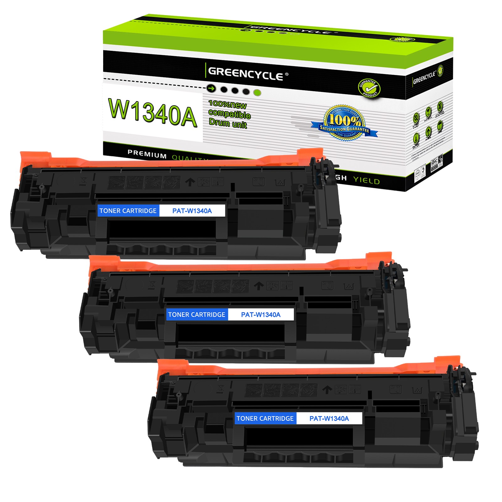 GREENCYCLE 3PK Compatible W1340A Toner With HP 134A M209dw MFP M234dw With Chip