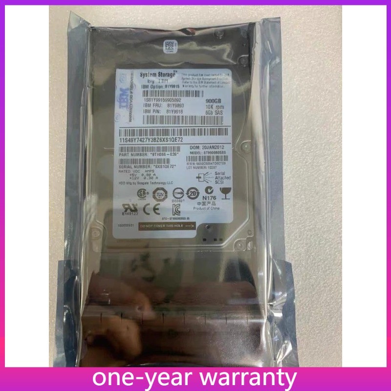 1PCS 81Y9915 81Y9893 81Y9652 IBM Hard Drive 900G 10K 2.5" SAS HDD New