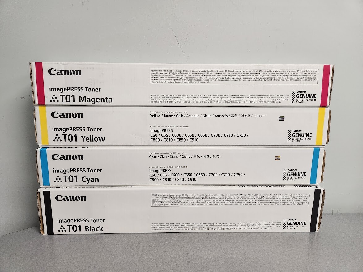 Canon T01 Toner Cartride set Yellow Magenta Cya Black, imagePRESS C60