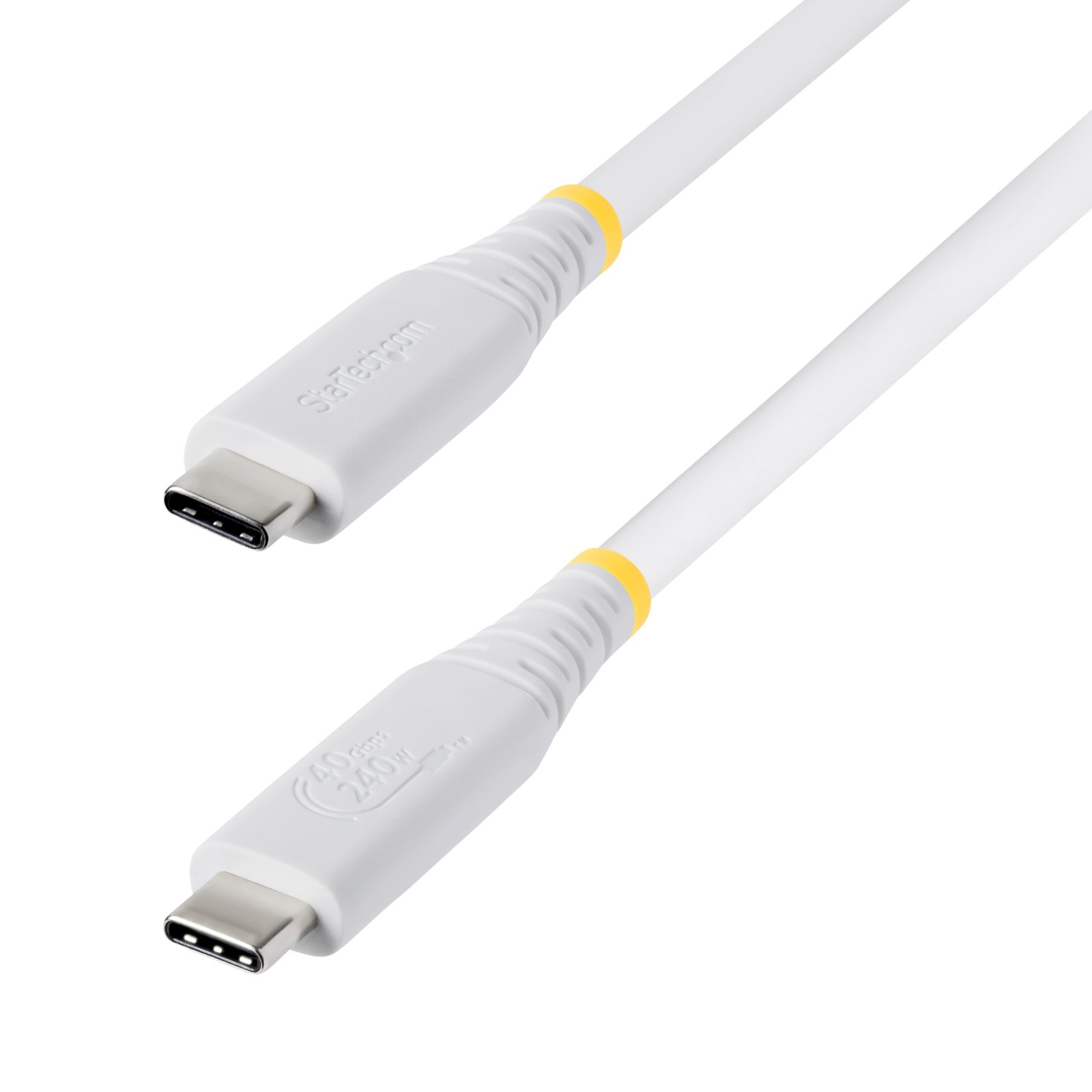 StarTech 1.5ft/45cm USB4 USB-C Cable, 40Gbps, 240W, 8K 60Hz DP2.1, White