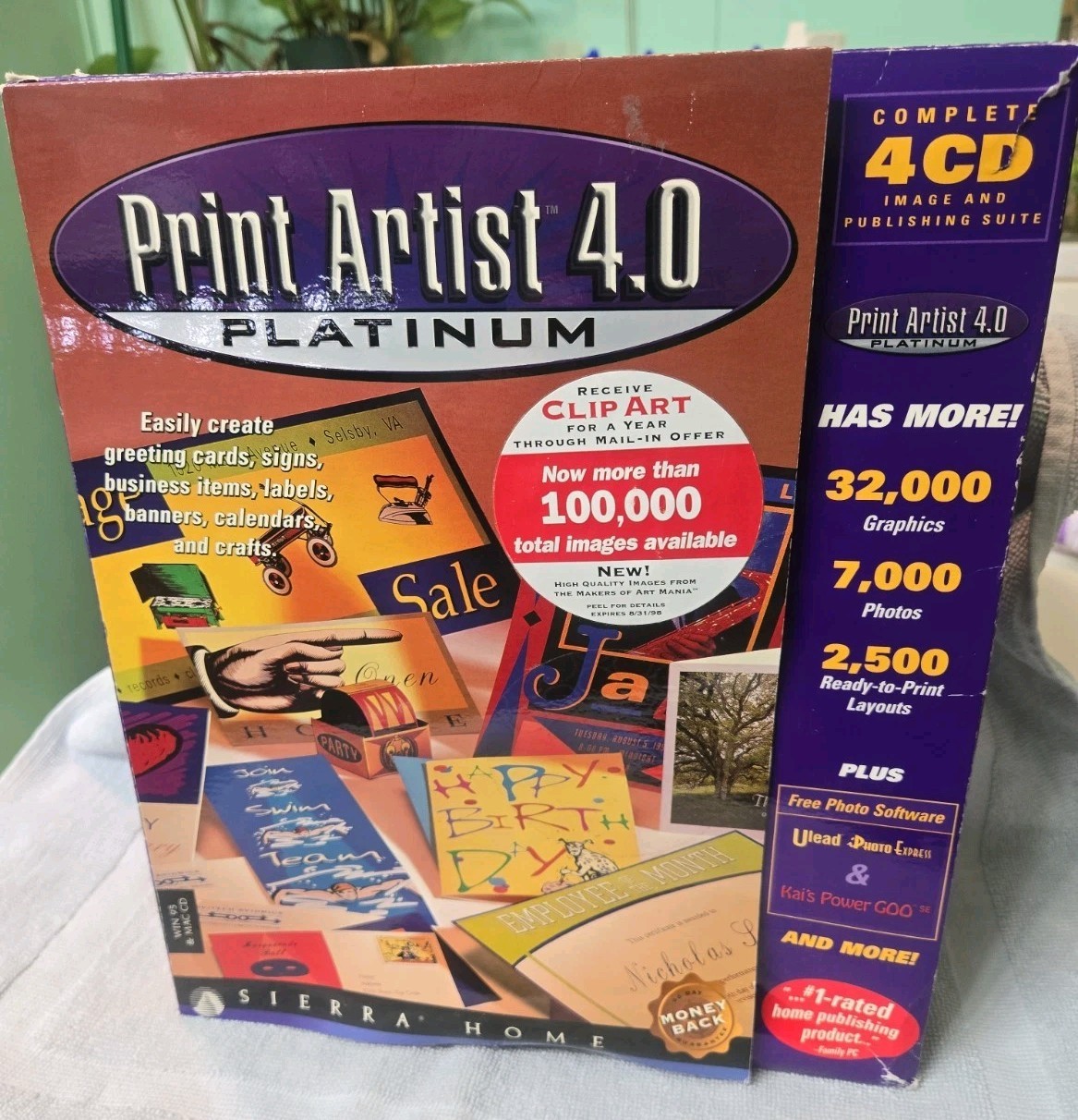 Vintage Sierra Print Artist 4.0 Platinum PC Big Box Software NEW SEALED Win 95 M