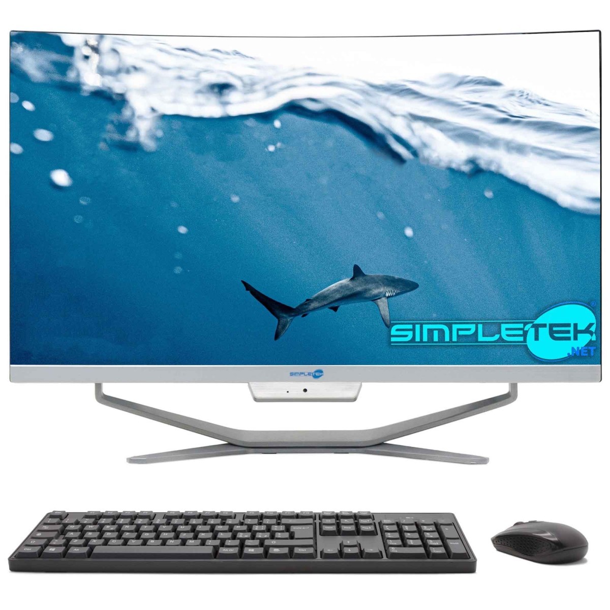 Simpletek 24-Inch Curved i7 Windows 11 Pro 4GB RAM 120GB SSD All-in-One PC