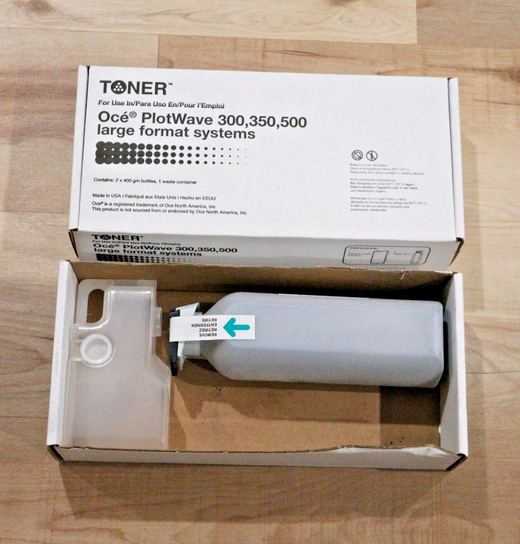 Toner for Oce Plotwave 300, 350, 500 Toner, Black. 3 Bottles.