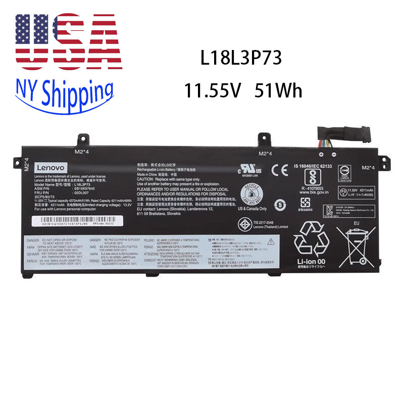 NEW OEM L18L3P73 L18M3P73 Battery For Lenovo ThinkPad T490 P43S T14 P14s Gen 1/2
