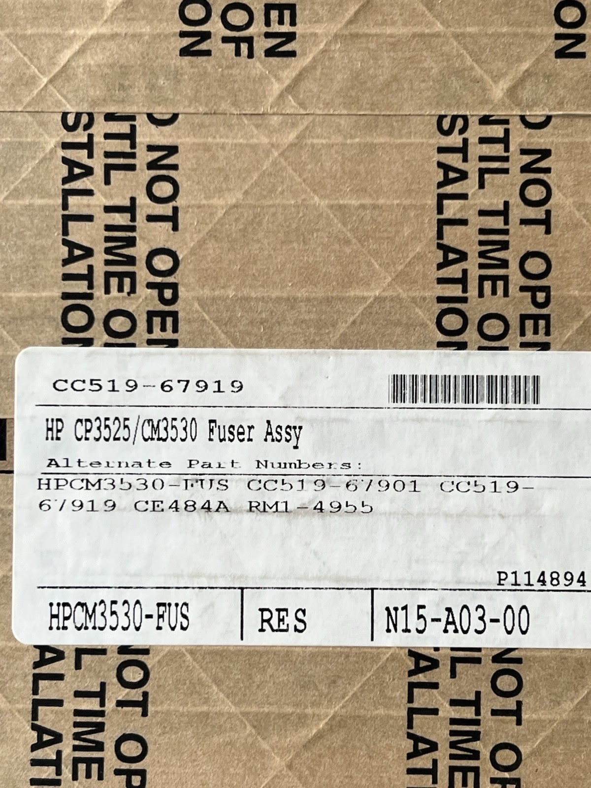 HP CE484A (RM1-4955) Fuser LaserJet  Genuine Factory Open Box CC519-67919