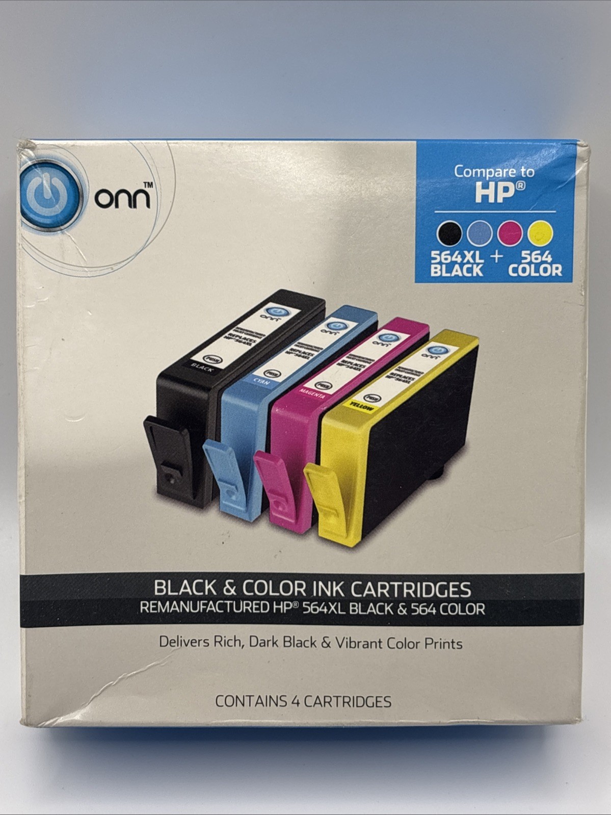 ONN Black & Color Ink Cartridges  HP 564XL Black And Tri-Color