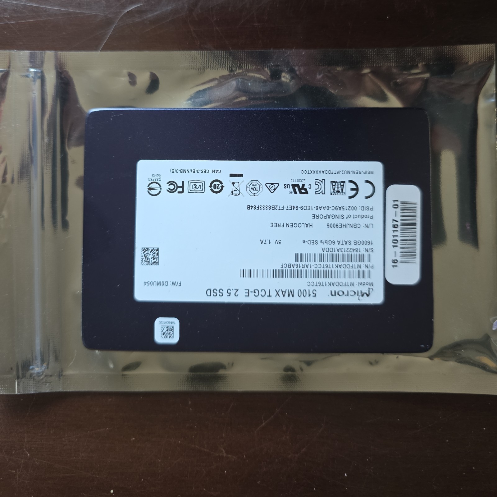 MICRON 5100 MAX TCG-E SSD 1.6TB SATA 6Gb/s 2.5" MTFDDAK1T6TCC 512 b/s