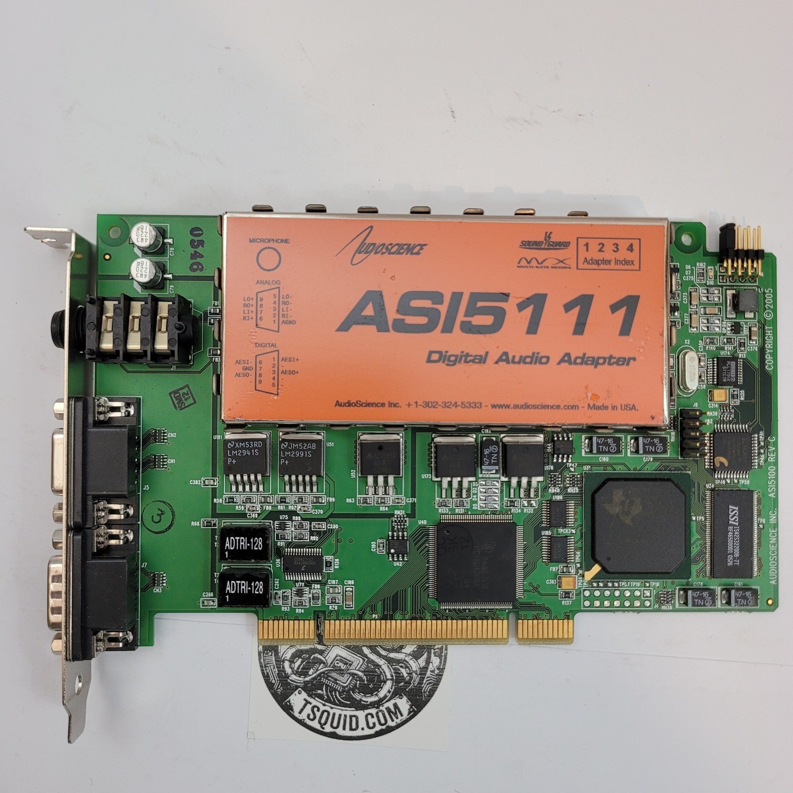 AudioScience ASI5111 Digital Audio Adapter PCI Sound Card Broadcast Studio Rev C
