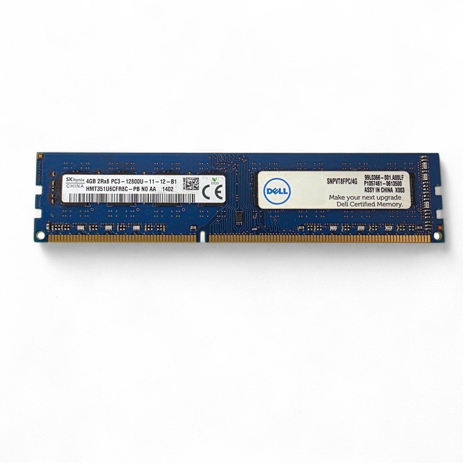 SK hynix 4GB DDR3 RAM 2Rx8 PC3-12800U 1600MHz Desktop Memory SNPVT8FPC/4G Dell