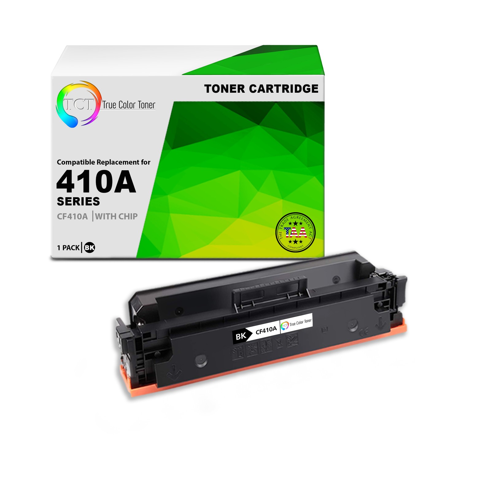 TCT CF410A TAA Compliant Toner Cartridge Replacement for HP CF410A - 410A