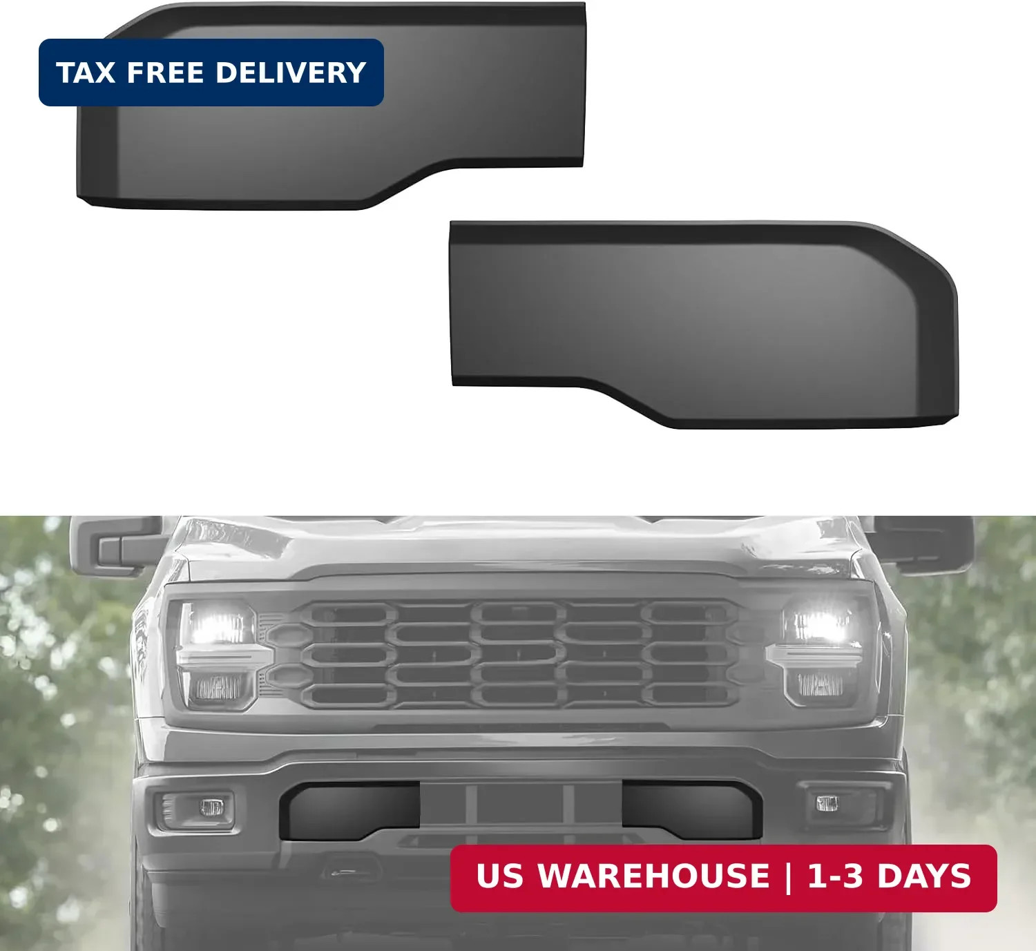 Front Bumper Guards Pads for Ford F-150 2024-2025, Front Bumper Inserts Protecti