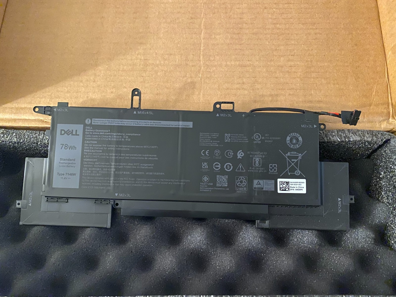 NEW Genuine Dell Latitude 7400 2-In-1 Notebook Battery 78Wh 11.4V C76H7 7146W