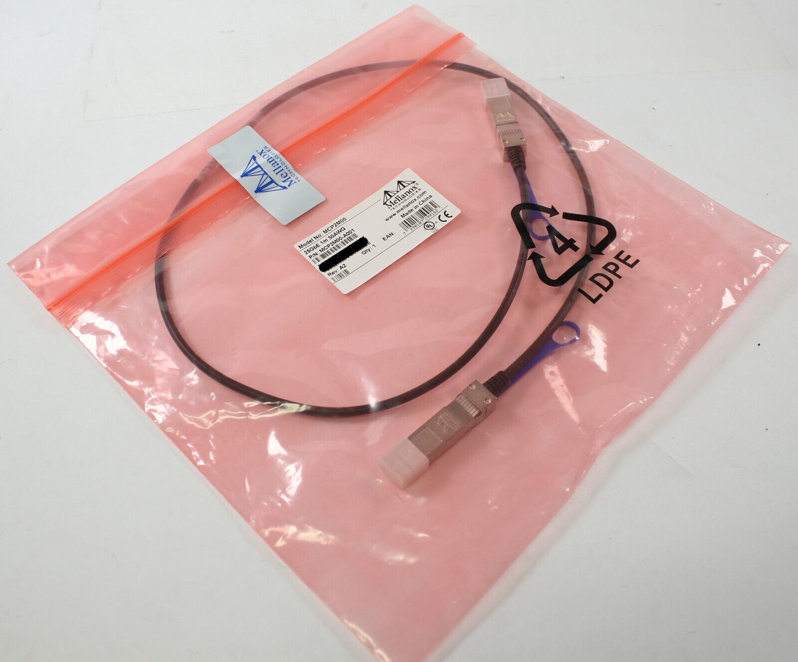 Mellanox MCP2M00-A001 25G SFP28 Direct Attach Copper Twinax Cable