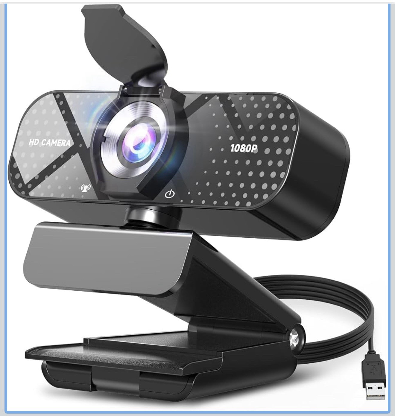 TRAUSI Cámara web 1080P con corrección automática de luz